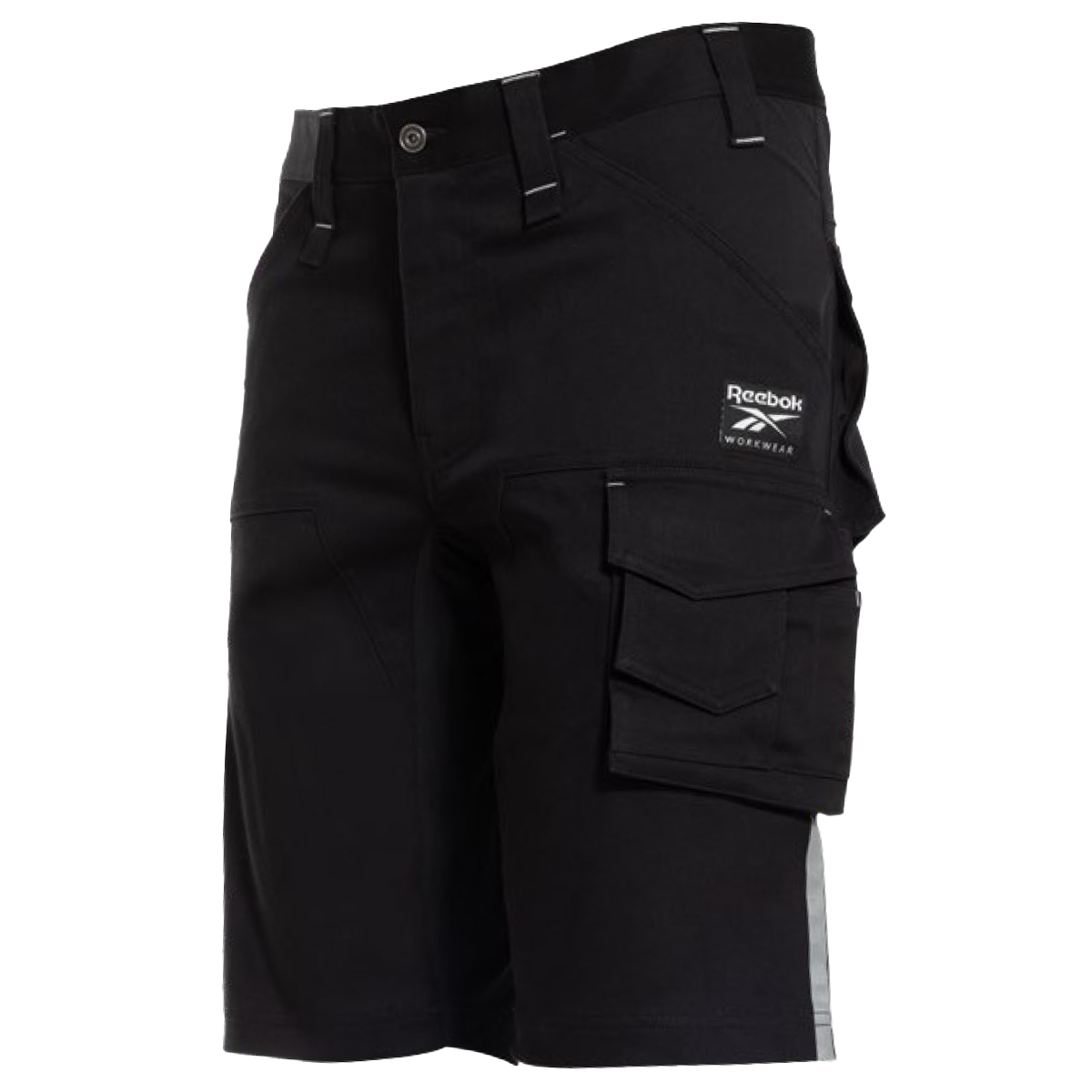 Black Reebok workwear shorts front view